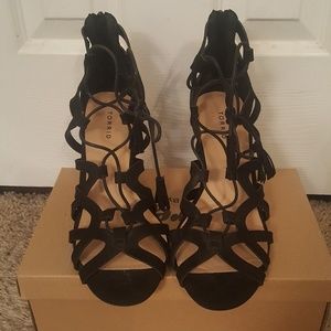 Black gladiator heels (NEVER WORN!)
